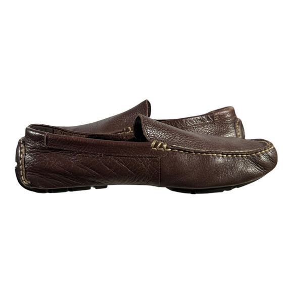 Polo Ralph Lauren Pebbled Leather Driving Loafers Brown Men’s 9.5D Moc Toe - Picture 7 of 8